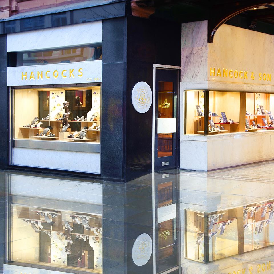 Hancocks bespoke jewellers Shop front in Manchester