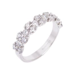diamond three row platinum wedding ring