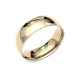 6mm yellow gold gents wedding ring