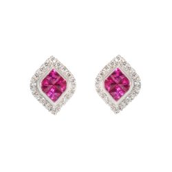 ruby and diamond stud earrings