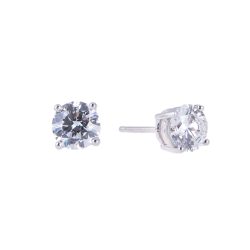 Single Stone Brilliant Cut Diamond Earrings