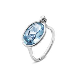 Savannah silver and blue topaz medium ring