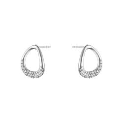 Georg Jensen Diamond Set Offspring Stud Earrings