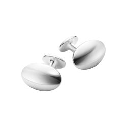 Men's Classic Oval Silver Cufflinks by Georg Jensen