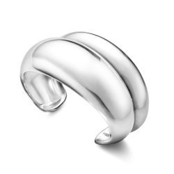 Georg Jensen Silver Curve Double Bangle