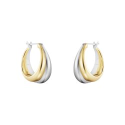 Georg Jensen Curve Earrings-Silver and18ct Yellow Gold