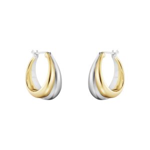 Georg Jensen Curve Earrings-Silver and18ct Yellow Gold