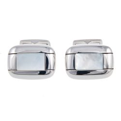 White Gold and Mother of Pearl Cufflinks