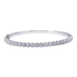 18ct White Gold Brilliant Cut Diamond Bangle