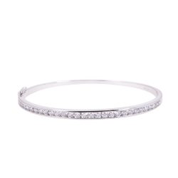 Brilliant Cut Diamond White Gold Bangle