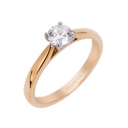Brilliant Cut Diamond Ring with Yellow Gold Setting
