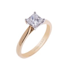 1ct Princess Cut Diamond Ring in Yellow Gold