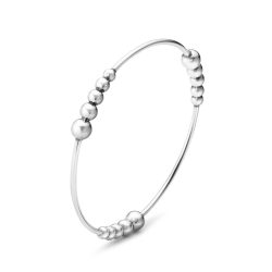 Georg Jensen Moonlight Grapes silver graduated bead bangle