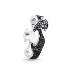 Georg Jensen Fusion centre ring with black diamonds