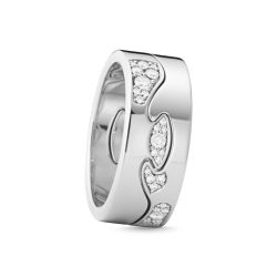 Diamond Set Fusion Cloud End Ring in White Gold