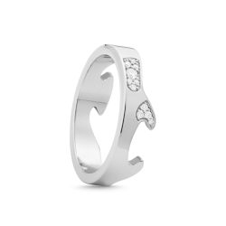 Fusion Cloud End Ring AB in White Gold
