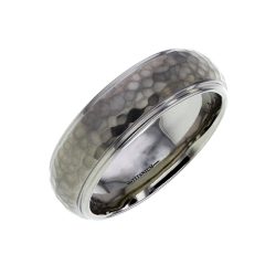 Hammered Texture Titanium Band Ring