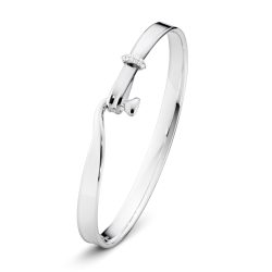Georg Jensen Torun silver diamond set bangle