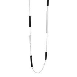 Georg Jensen Aria sterling silver and black onyx long bar sautoir