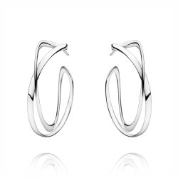 Georg Jensen sterling silver large Infinity hoop earrings