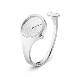 Vivianna hammered silver dial bangle watch