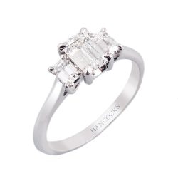 Emerald Cut Diamond Three Stone Ring