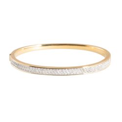 Pave Set Diamond Bangle in 18ct Yellow Gold