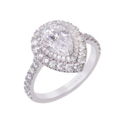 Halo Set Pear cut Diamond Engagement Ring