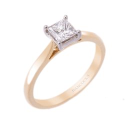 18ct Yellow Gold Princess Cut Diamond Ring