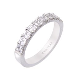 Ladies Platinum Asscher Cut Wedding Band