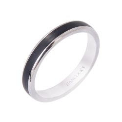 Platinum Gents Wedding Ring With Black Carbon