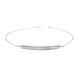 White Gold pave Diamond Bar Bracelet