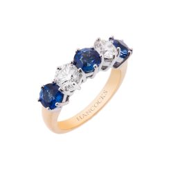 Yellow Gold Sapphire and Diamond Eternity Ring