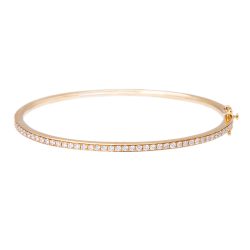 18ct Yellow Gold Brilliant Cut Diamond Set Bangle