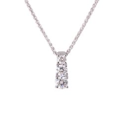 18ct Gold Diamond Graduated Drop Pendant