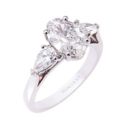 Oval Cut Diamond Trilogy Engagement Ring