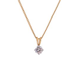 Brilliant Cut Diamond Pendant with Gold Chain