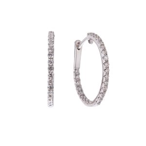 white gold diamond hoop earrings
