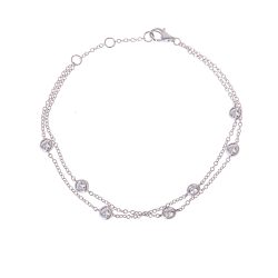 18ct White Gold Diamond Chain Bracelet