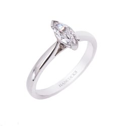Marquise Diamond Solitaire Ring in Platinum