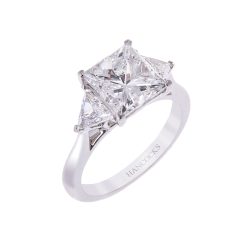 3.22ct Princess Cut Diamond 3-Stone Ring