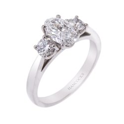 Oval Cut Diamond 3-Stone Engagement Ring