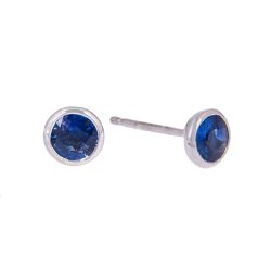 Sapphire Rubbed Over Stud Earrings