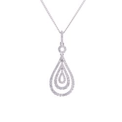 Pave Set Diamond Tear Drop Pendant