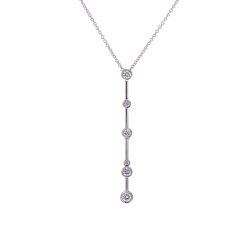 White Gold Brilliant Cut Diamond Drop Pendant