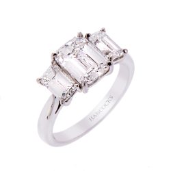 Emerald Cut Diamond 3-Stone Ring