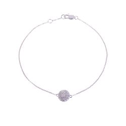 18ct White Gold pave Diamond Cluster Bracelet