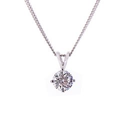 Platinum Brilliant Cut Diamond Claw Set Pendant