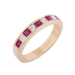 9-Stone Ruby and Diamond Eternity Ring