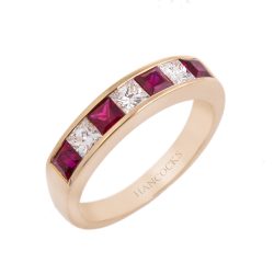Yellow Gold Ruby and Diamond Eternity Ring